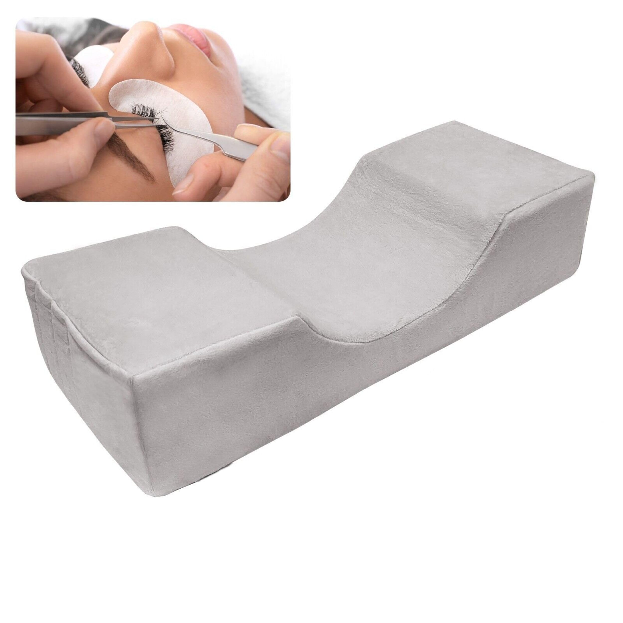 Roxie Beauty Lash Pillow for Eyelash Extension, Memory Foam Neck Pillow Lash Grafting Pillow Grey Velvet Cervical Pillow
