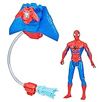 Marvel Spider-Man Aqua Web Warriors 4-Inch Spider-Man Action Figure with Refillable Water Gear Accessory, Action Figures for Boys and Girls 4 and Up, Small