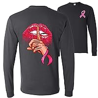 Fight Harder Live Stronger Breast Cancer Awareness Front and Back Mens Long Sleeves