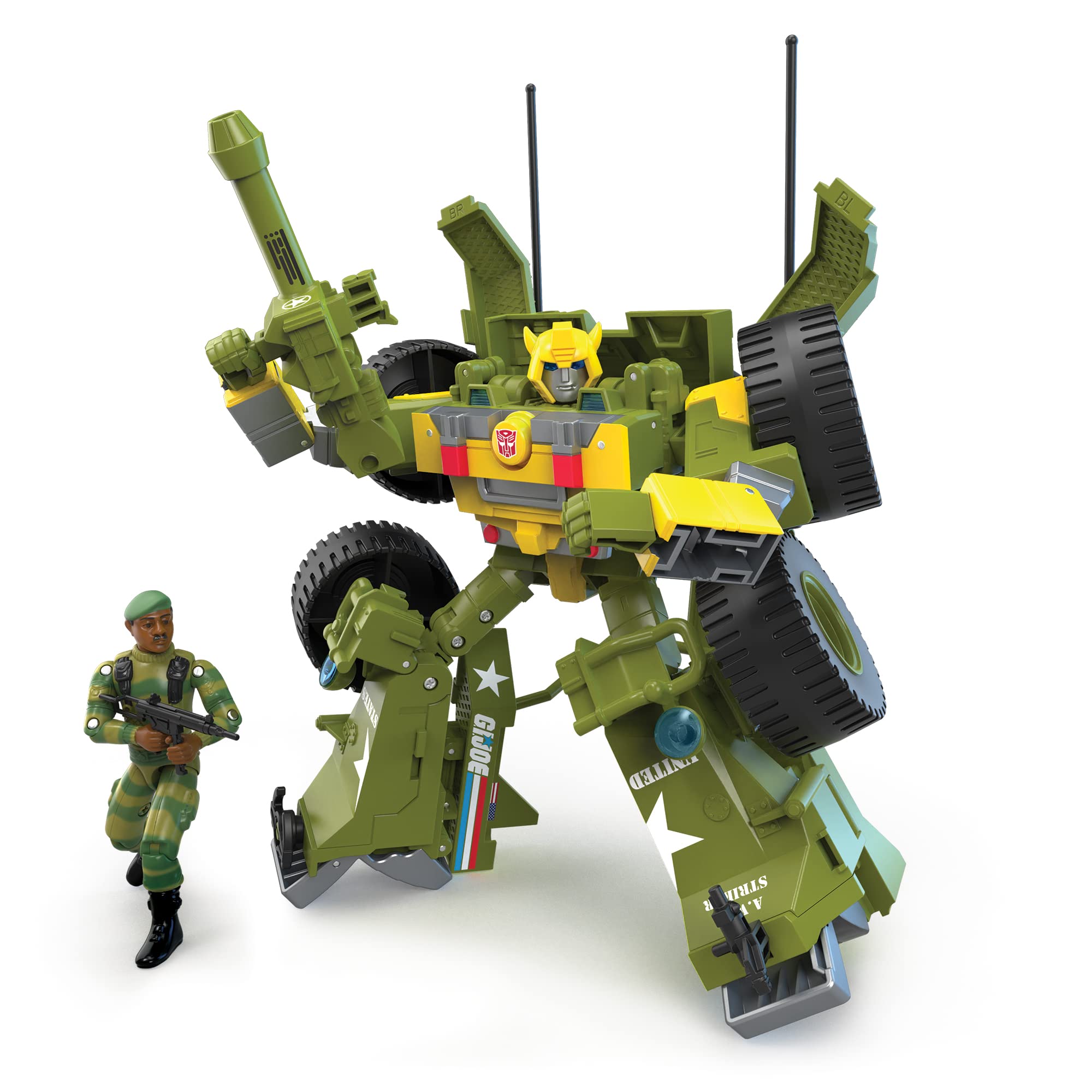 Transformers Generations Collaborative: G.I. Joe Mash-Up Bumblebee A.W.E. Striker & Lonzo “Stalker” Wilkinson Toys, Age 8 and Up, F3985