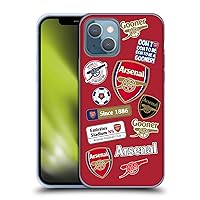Head Case Designs Officially Licensed Arsenal FC Collage Logos Soft Gel Case Compatible with Apple iPhone 13