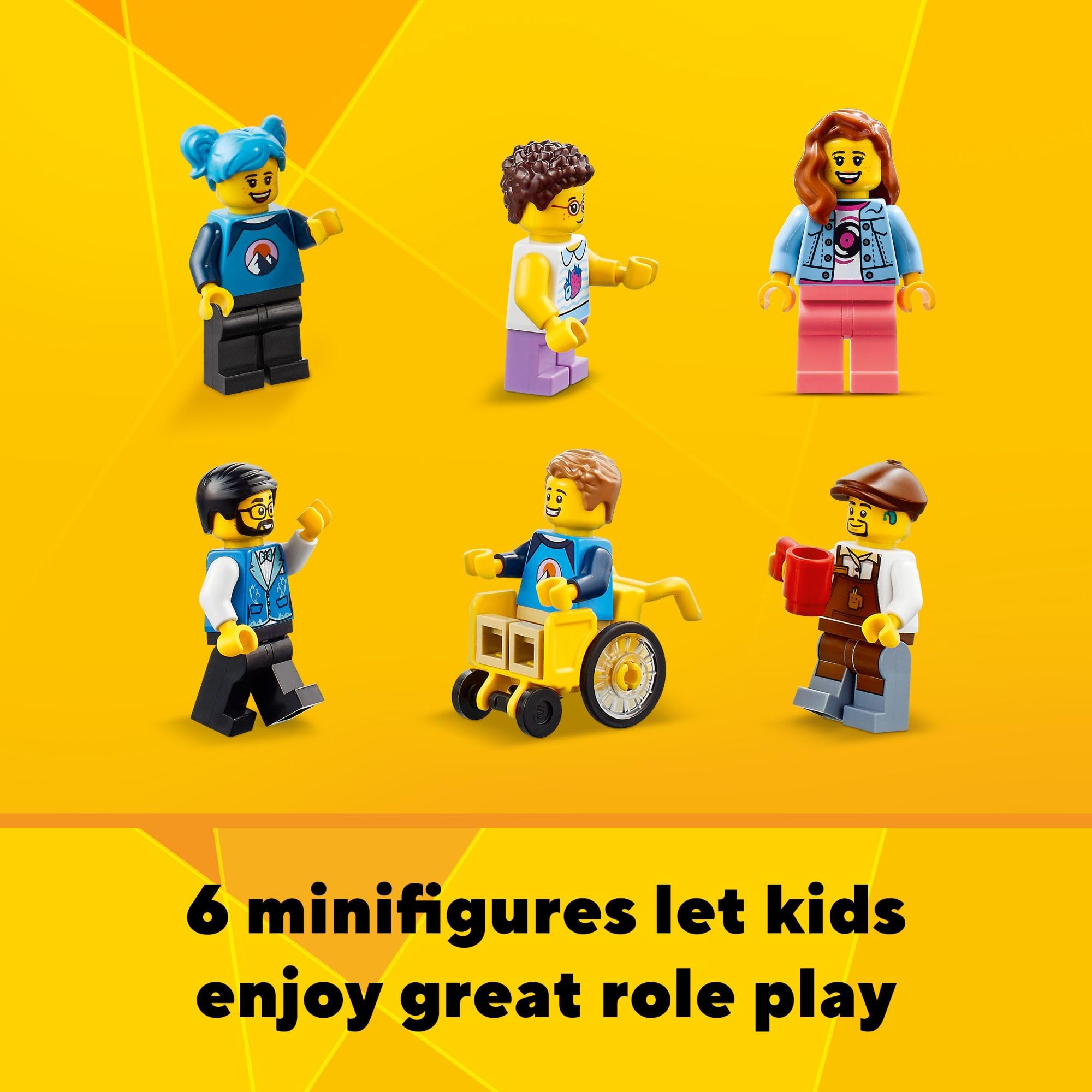 LEGO Creator Main Street 31141 Building Toy Set, 3 in 1 Features a Toy City Art Deco Building, Market Street Hotel, Café Music Store and 6 Minifigures, Endless Play Possibilities for Boys and Girls