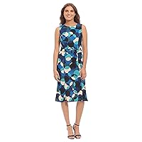 London Times Women's Sleeveless Fluted Sheath with Belt