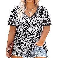 RITERA Plus Size Tops For Women Short Sleeve T Shirt Casual Summer V Neck Tunics Tees XL-5XL