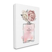 Stupell Industries Vintage Soft Flowers in Pink Fashion Fragrance Bottle, Gallery Wrapped Canvas, 16 x 20