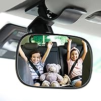 Car Mirror for Baby, Dannisly Back Seat Baby Mirror, Toddler Adjustable Facing Rear View Convex - Accessories, Clip on Windshield or Sun Visor, Black 2