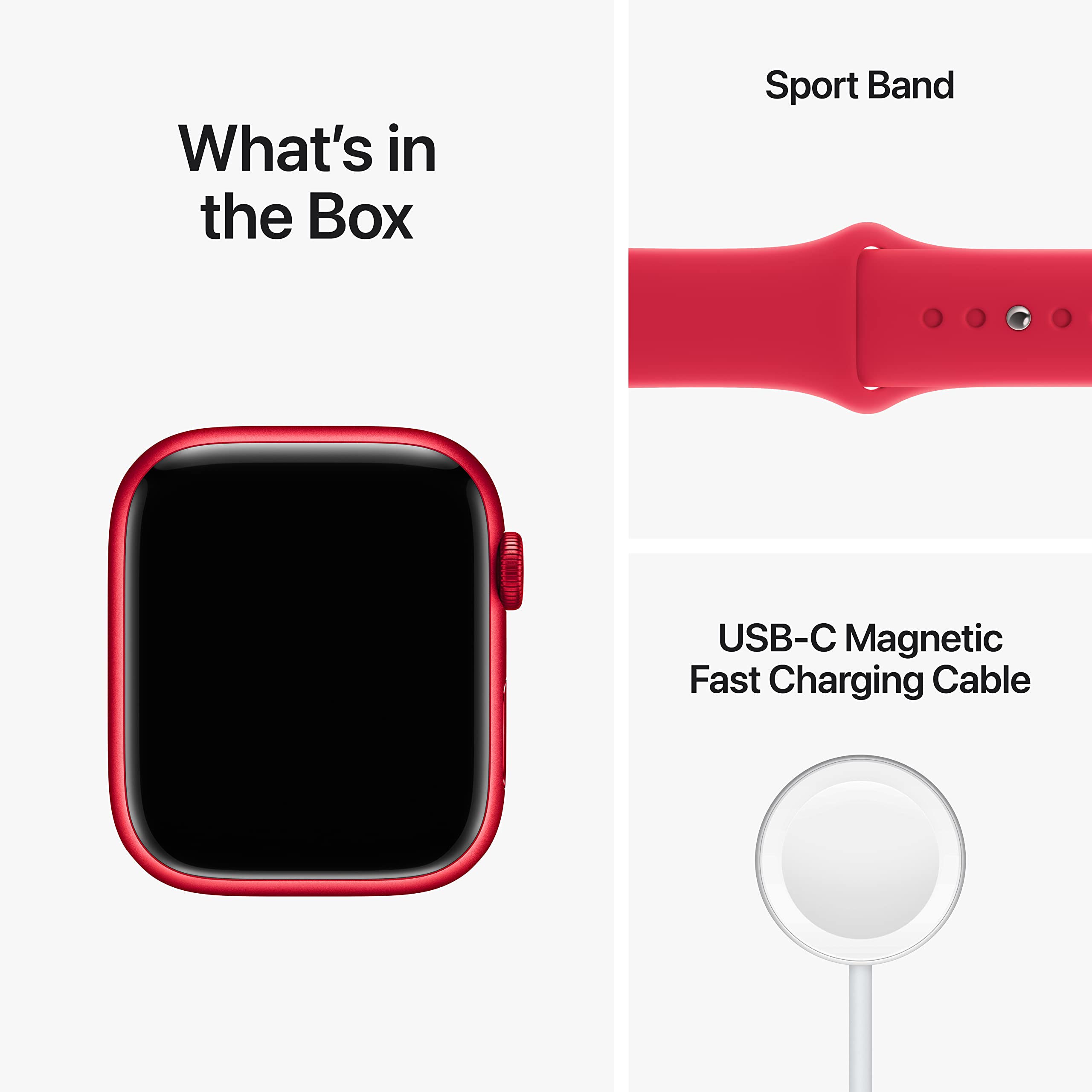 Apple Watch Series 8 GPS 45mm (PRODUCT)RED Aluminium Case with RED Sport Band - M/L with AppleCare+ (2 Years)