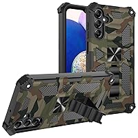 for Samsung Galaxy A35 5G Case, Camouflage Design Phone Case with Built-in Kickstand Heavy Duty Shockproof Military Grade Camo Protective Cover for Samsung Galaxy A35 5G, Army Green