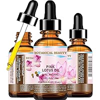 PINK LOTUS OIL Pure Natural 0.5 fl oz - 15ml. for Face, Skin, Hair, Anti Aging Face Oil, rich in natural source of Vitamin C by Botanical beauty