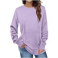 Sweatshirt for Women Casual Long Sleeve Crewneck Pullover Fall Winter Fashion Going Out Tops Teen Girls Trendy Stuff