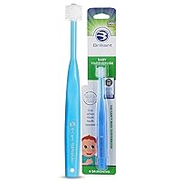 Brilliant Oral Care Baby Toothbrush with Soft Bristles and Round Head, for a Toddler Approved, Easy to Use All-Around Clean Mouth, Ages 0-2 Years, Blue, 1 Pack