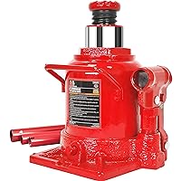BIG RED T92007A Torin Hydraulic Stubby Low Profile Welded Bottle Jack, 20 Ton (40,000 lb) Capacity, Red