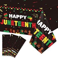 gisgfim 3 Pcs Juneteenth Tablecloth Happy Juneteenth Table Cloth Decorations 105 x 54 inch June 19th Independence Day Theme Party Supplies African Afro American Freedom Day Party Decoration