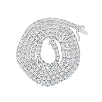The Diamond Deal 10kt White Gold Mens Round Diamond 22-inch Link Chain Necklace 4-1/5 Cttw
