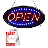 Open LED Sign,LED Business Open Sign Include Business Hours Sign Advertisement Board Electric Display Sign,19x10inch Two Modes Flashing&Steady Light for Business,Walls,Window,Shop,Bar,Hotel