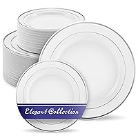 Dinner and Dessert Plates Set Disposable (200 Pieces) 10