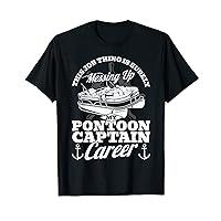 Pontoon Captain Career Funny Pontooning Boat Boating Men T-Shirt