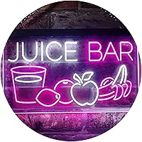 ADVPRO Juice Bar Fruit Shop Dual Color LED Neon Sign White & Purple 24
