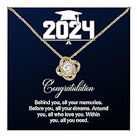 2024 Graduation Necklace, College Graduation Gifts For Her 2024, Graduation For Daughter, Granddaughter, Niece, Girlfriend, High School Graduation Jewelry Gifts For Women Teen Girls With A Beautiful 2024 Graduation Day Message Card And Box.