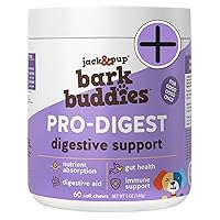 Jack&Pup Bundle - Bully Sticks + Pro-Digest Supplements | 6-Inch Odor Free [Standard Size] Bully Sticks (25 Pack) | Pro-Digest Probiotics for Dogs (60 Chews)…
