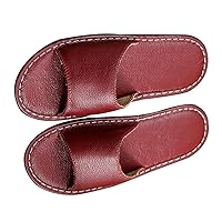 Female Male Summer Leather Cool Couples Home Indoor Flooring Non-Slip Home Slippers