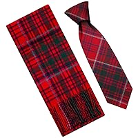 Grant Clan Modern Tartan Plaid 100% Lambswool Scarf & Tie Gift Set