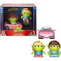 Mattel Pixar Alien Action Figures 2-Pack, Barbie and Ken Remix Figures with Toy Car, Collectible Gifts​