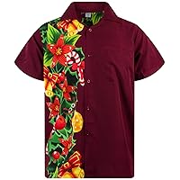 KING KAMEHA Men's Ugly-Christmas-Shirts Funky Short-Sleeve Button-Up Ginger-Bread Print Casual
