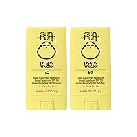 Sun Bum Kids SPF 50 Clear Sunscreen Face Stick | Wet or Dry Application | Hawaii 104 Reef Act Compliant (Octinoxate & Oxybenzone Free) Broad Spectrum UVA/UVB Sunscreen | 0.53 oz (Pack of 2)