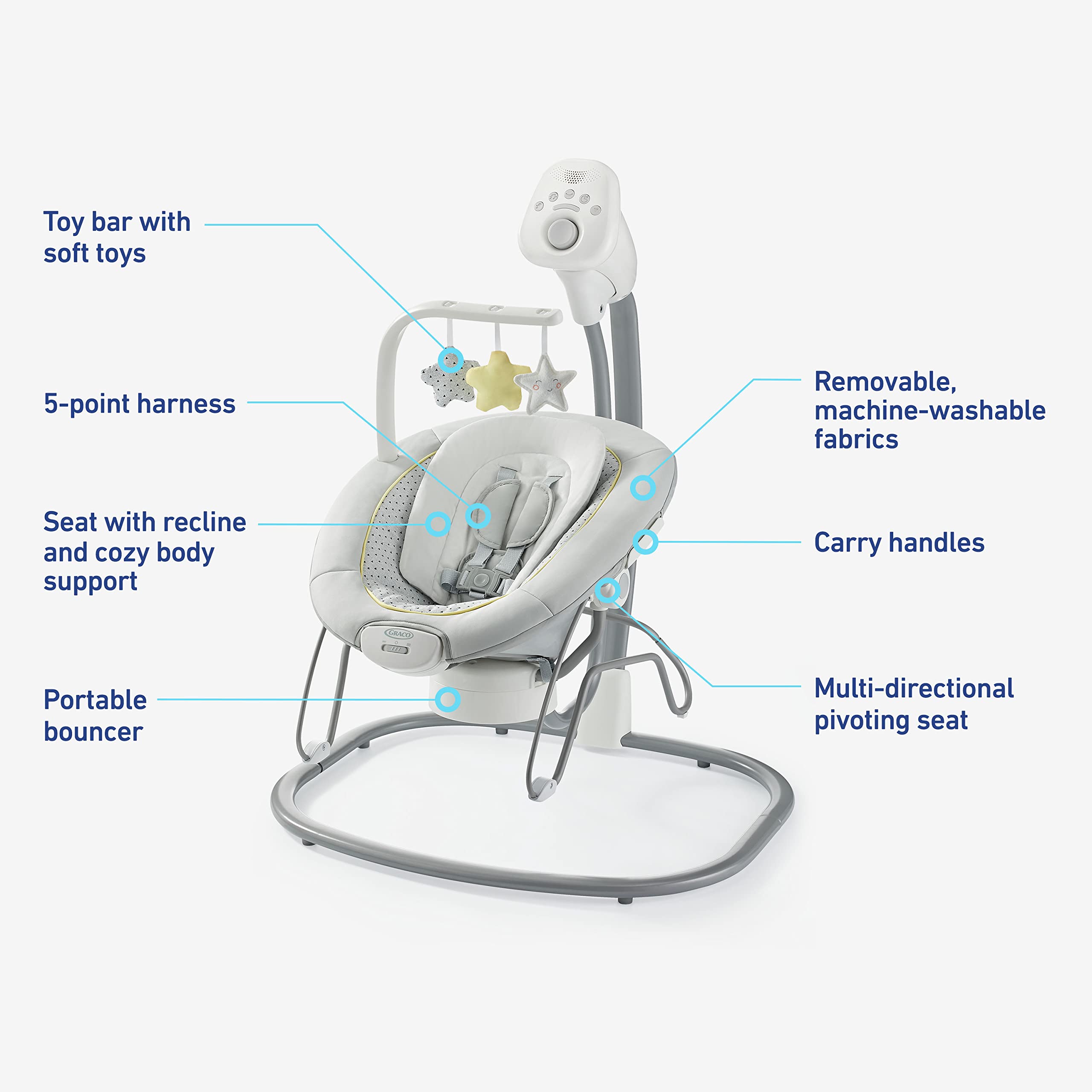 Graco® Sway2Me™ Swing with Portable Bouncer, Watson