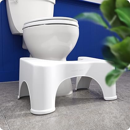 Squatty Potty The Original Bathroom Toilet Stool Height, White, 9 Inch (Pack of 1)