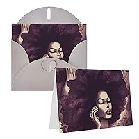 Greeting Cards African Hair Black Women Thank You Cards with Envelopes Happy Birthday Card 4x6 Inch Minimalistic Design Thank You Notes for All Occasions Birthday Thank You Wedding