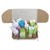 Earth Mama Baby Love Gift Set|Organic Baby Essentials Skin Care, Baby Lotion & Wash, Baby Oil, Eczema Cream, Nose & Cheek Balm, SPF 40 Baby Sunscreen Lotion & Face Stick and Diaper Balm, 8-Piece Set