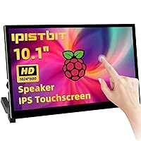 Raspberry Pi Screen, 10.1 Inch Touchscreen Monitor, IPS 1024×600, Dual Built-in Speakers, HDMI Portable Monitor Compatible with Raspberry Pi 5/4/3/Zero,Driver Free