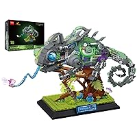 JMBricklayer Adult Building Sets Neon Body Mechanical Chameleon 70124, Cool Rainforest Animals Collectible Display Model with Base, Creative Design Building Toys Gifts for Adults Boys Girls 14+