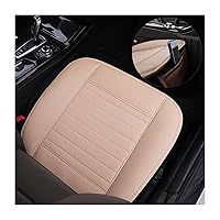 8sanlione Leather Car Seat Cover, Car Front Seat Cushion/Protector, Breathable Comfort Automotive Seat Cover, Compatible with Most Cars, Vehicles, SUVs, Car Interior Accessories for Men Women (Beige)