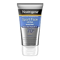 Neutrogena Sport Face Sunscreen SPF 70+, Oil-Free Facial Sunscreen Lotion with Broad Spectrum UVA/UVB Sun Protection, Sweat-Resistant & Water-Resistant, 2.5 fl. oz