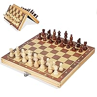 Magnetic Chess Set Folding Wooden Chess Board Interior Storage Adult Kids Family Portable Travel Educational Game
