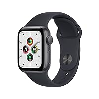 Apple Watch SE (Gen 1) [GPS 40mm] Smart Watch w/Space Grey Aluminium Case with Midnight Sport Band. Fitness & Activity Tracker, Heart Rate Monitor, Retina Display, Water Resistant