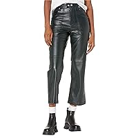 [BLANKNYC] Womens Luxury Clothing Ribcage Straight Leg Vegan Leather Pants, The Baxter Pants