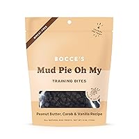 Bocce's Bakery Mud Pie Oh My Training Treats for Dogs, Wheat-Free Dog Treats, Made with Real Ingredients, Baked in The USA, All-Natural & Low Calorie Training Bites, PB, Carob, & Vanilla Recipe, 6 oz