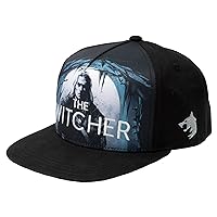 JINX Netflix's The Witcher The White Wolf Hunts Snapback Baseball Hat, Black, Adult Size