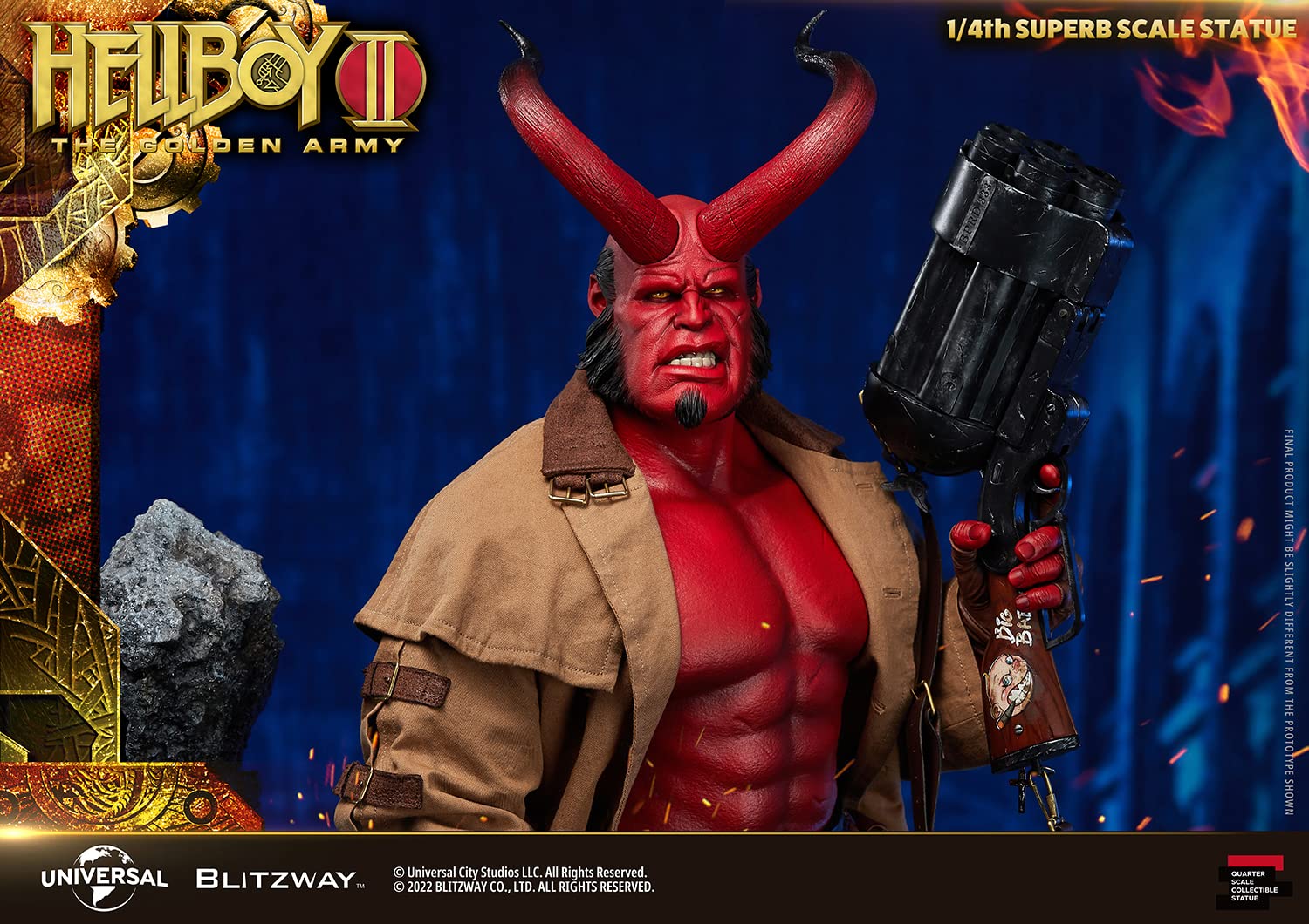 Blitzway - Hellboy II: The Golden Army - Hellboy, 1/4 Superb Scale Statue,Multi