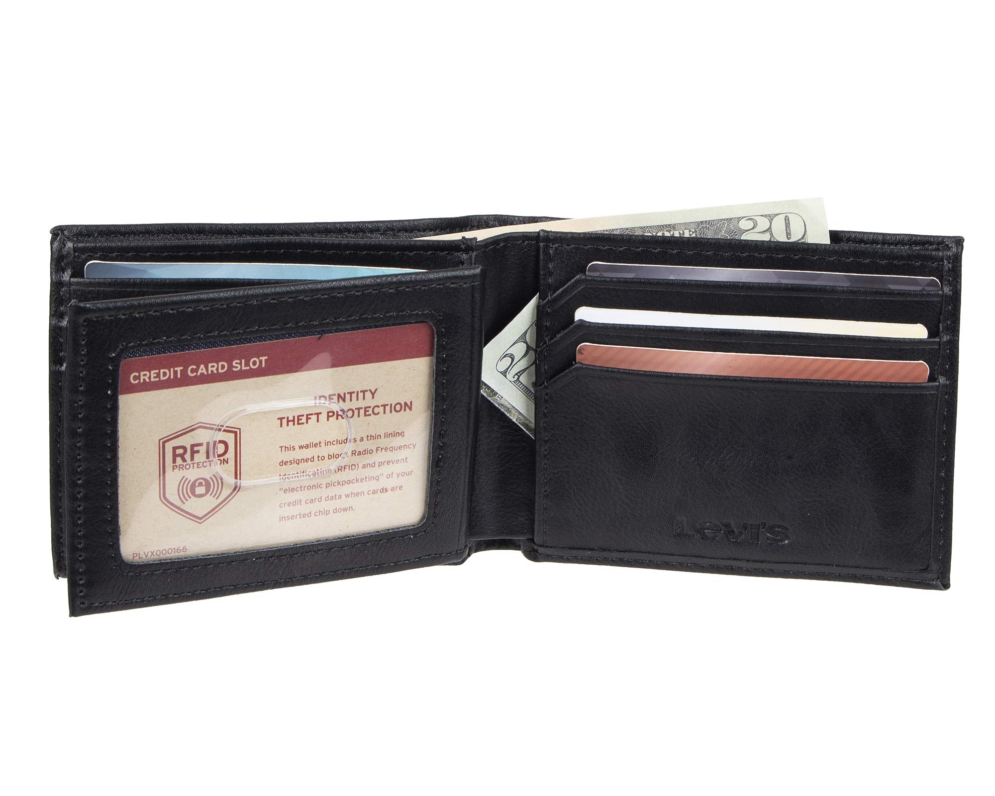 Levi's Men's Extra Capacity Slim Bifold Wallet with Multiple Card Slots
