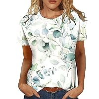 Womens Tops and Blouses Dressy Casual Long Sleeve Spring Shirts Zipper 2024 Women's Floral Short Sleeve Tops C