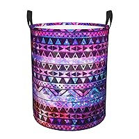 Shiny Pattern Circular Hamper â€“ Tall Printed Round Laundry Basket â€“ Perfect for Laundry, Storage, and Organizing