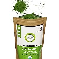 Organic Japanese Matcha Green Tea Powder - Premium Superior Culinary Grade - Stone Ground No Additives - (3.5oz)
