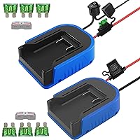 Power Wheel Adapter for Kobalt, 24V Battery Adapter Conversion Kit with 14 Gauge Wire, 30Amp Fuse, Wire terminals, On/Off Button, DIY Adapter Work for DIY, Robotics Toys and Work Lights, Blue