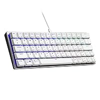Cooler Master SK620 60% Silver/White Mechanical Low Profile Gaming Keyboard, Click Blue Switches, Customizable RGB, Ergonomic Design, USB-C Connectivity, Mac/Windows, QWERTY (SK-620-SKTL1-US)