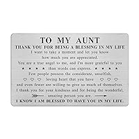 Mother's Day Aunt Gifts - Thank You Aunt Wallet Card - Aunt Appreciation Gifts -Valentine's Day Card for Aunt Birthday Christmas